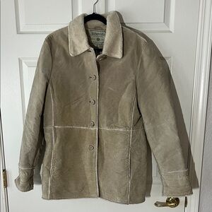 St. John's Bay Light Tan Leather‎ Suede Jacket, Sz Large